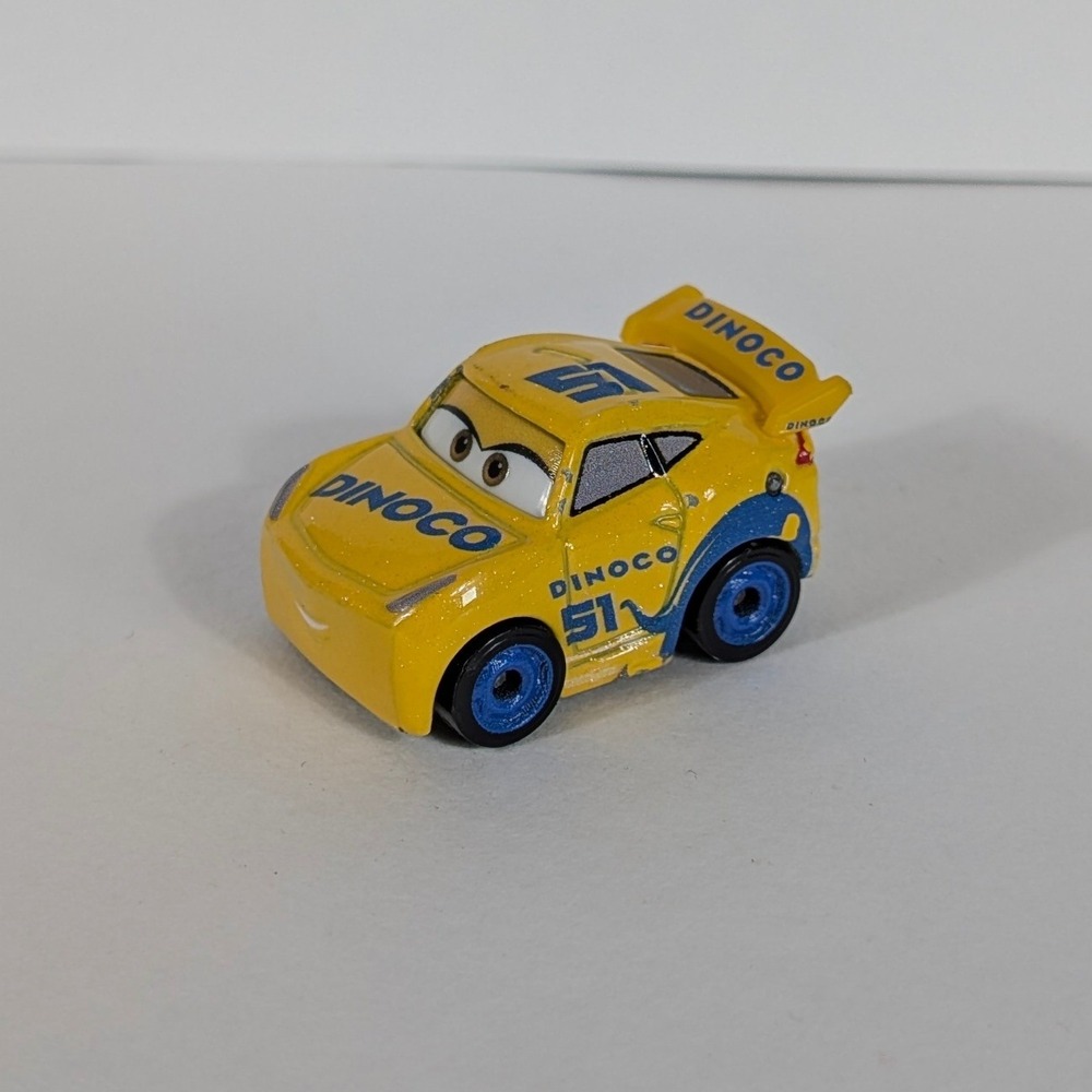 Disney Pixar Cars Mattel Cruz Ramirez Dinoco 51 Mini Racer Yellow Toy Car